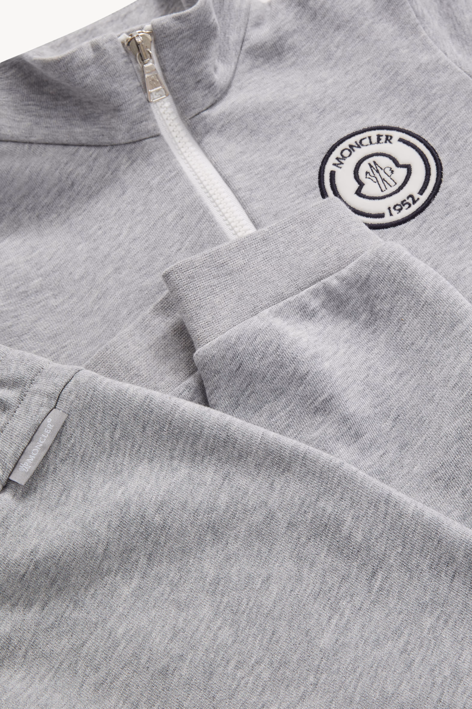 Conjunto de chándal de algodón con parche con logotipo Niño Gris Moncler 6